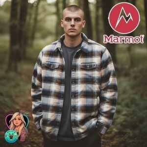 Marmot Mens 2XL Ridgefield Heavyweight Sherpa-Lined Flannel Shirt Jacket Shacket